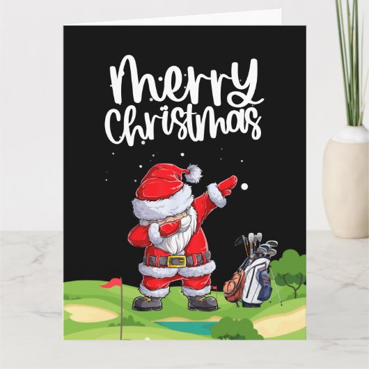 Golf Santa Claus auf dem Golfplatz Karte (Vorderseite)