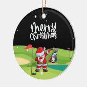 Golf Santa Claus auf dem Golfplatz Keramik Ornament (Links)
