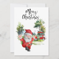 Golf Santa Claus für Golfer Weihnachtswasserfarbe