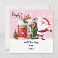 Golf Santa Claus Golf im rosa Hintergrund