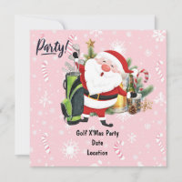 Golf Santa Claus Golf im rosa Hintergrund
