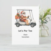 Golf Santa Claus Golf Sommer Weihnachten Einladung (Stehend Vorderseite)