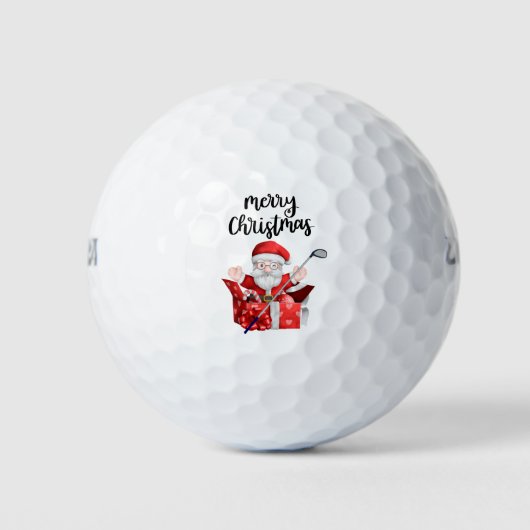 Golf Santa Claus Golfen Frohe Weihnachten Golfball (Vorderseite)