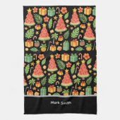 Golf Santa Claus Golfen Sommer Hawaiian Thema Geschirrtuch (Vertikal)