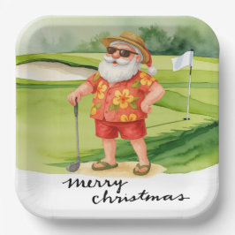 Golf Santa Claus Golfen Weihnachten Thema Pappteller