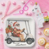 Golf Santa Claus Golfen Weihnachten Thema Pappteller (Party)