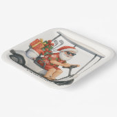 Golf Santa Claus Golfen Weihnachten Thema Pappteller (Gewinkelt)