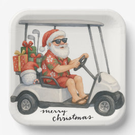Golf Santa Claus Golfen Weihnachten Thema Pappteller
