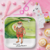 Golf Santa Claus Golfen Weihnachten Thema Pappteller (Party)