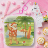 Golf Santa Claus Golfen Weihnachten Thema Pappteller (Party)