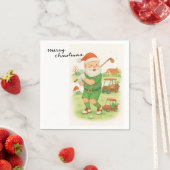Golf Santa Claus Golfen Weihnachten Thema Serviette (Beispiel)
