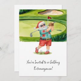 Golf Santa Claus Golfen Weihnachtssommer Thema Einladung