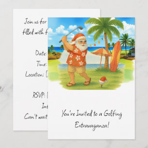 Golf Santa Claus Golfen Weihnachtssommer Thema Einladung