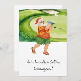 Golf Santa Claus Golfen Weihnachtssommer Thema Einladung