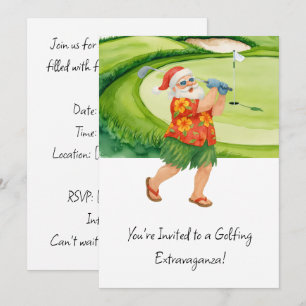 Golf Santa Claus Golfen Weihnachtssommer Thema Einladung