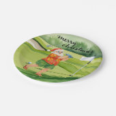 Golf Santa Claus Golfen Weihnachtssommer Thema Pappteller (Schrägansicht)