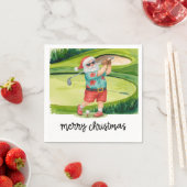 Golf Santa Claus Golfen Weihnachtssommer Thema Serviette (Beispiel)