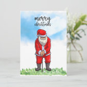 Golf Santa Claus golfen zu Weihnachten (Stehend Vorderseite)