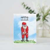 Golf Santa Claus golfen zu Weihnachten (Stehend Vorderseite)