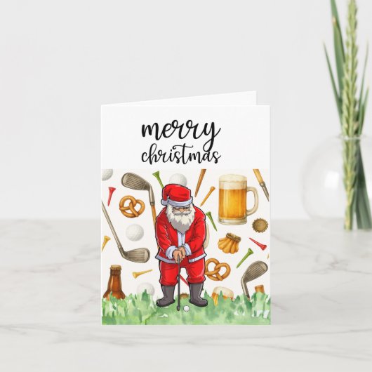 Golf Santa Claus golfen zu Weihnachten (Vorderseite)