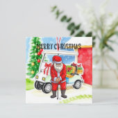 Golf Santa Claus golfen zu Weihnachten (Stehend Vorderseite)
