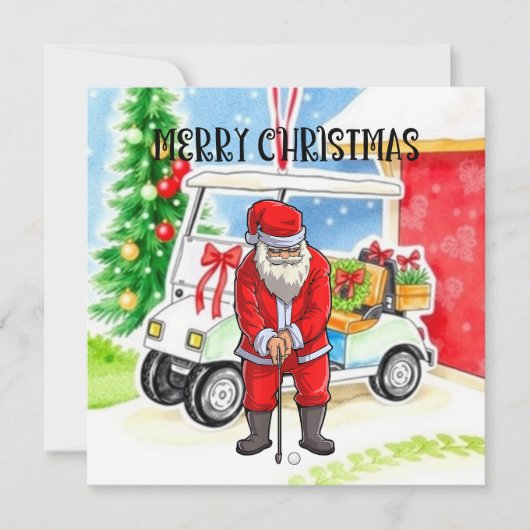 Golf Santa Claus golfen zu Weihnachten (Vorderseite)