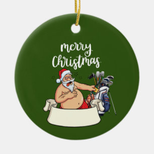 Golf Santa Claus golfen zu Weihnachten Keramik Ornament