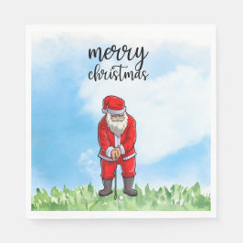 Golf Santa Claus golfen zu Weihnachten Serviette