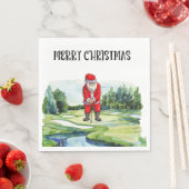 Golf Santa Claus golfen zu Weihnachten Serviette (Beispiel)