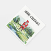 Golf Santa Claus golfen zu Weihnachten Serviette (Ecke)