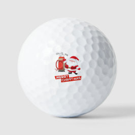 Golf Santa Claus Golfer Frohe Weihnachten Golfball