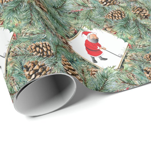GOLF SANTA Claus Golfer für Weihnachts-Party Geschenkpapier (Rolleneckpunkt)
