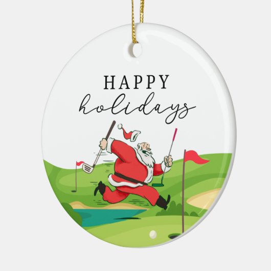 Golf Santa Claus Golfer glücklicher Urlaub Keramik Ornament (Links)