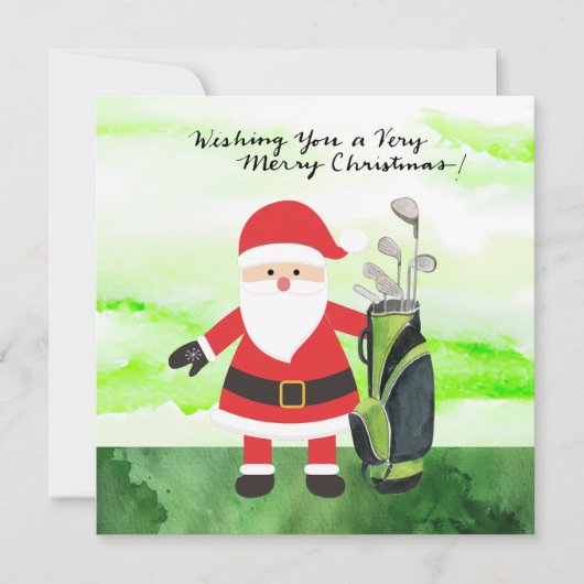 Golf Santa Claus Golfer Golf Feiertagskarte (Vorderseite)