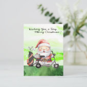 Golf Santa Claus Golfer Golf Feiertagspostkarte (Stehend Vorderseite)