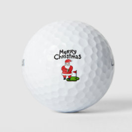 Golf Santa Claus Golfing unter der Flagge Frohe We Golfball