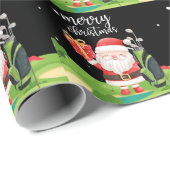 Golf Santa Claus ist golfend Weihnachten für Golfe Geschenkpapier (Rolleneckpunkt)