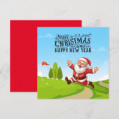 Golf Santa Claus mit Schnee Frohe Weihnachten (Vorne/Hinten)