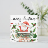 Golf Santa Claus mit Weihnachten Thema Gruß (Stehend Vorderseite)