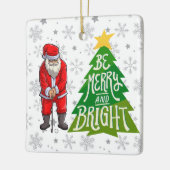 Golf Santa Claus mit Weihnachtsbaum für Golfer Keramikornament (Links)