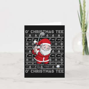 Golf Santa Claus O's Christmas T-Shirt Golfer H Karte