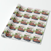 Golf Santa Claus ride red cart Christmas Tree  Geschenkpapier (Ungerollt)