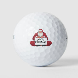 Golf Santa Claus sagt frohe Weihnachten zu Golfer  Golfball