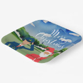 Golf Santa Claus Weihnachten für Pilot Golf Party Pappteller (Gewinkelt)