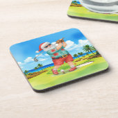 Golf Santa Golfo für den Weihnachtssommer Juli Getränkeuntersetzer (Linke Seite)