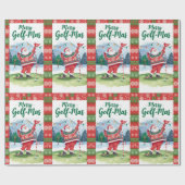 Golf Santa im hässlichen Pullover Golfen Frohe Gol Geschenkpapier (Flach)