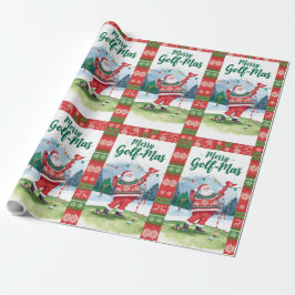 Golf Santa im hässlichen Pullover Golfen Frohe Gol Geschenkpapier