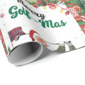 Golf Santa im hässlichen Pullover Golfen Frohes Go Geschenkpapier (Rolleneckpunkt)
