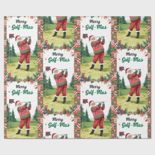 Golf Santa im hässlichen Pullover Golfen Frohes Go Geschenkpapier