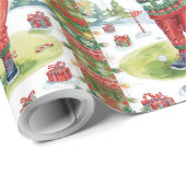Golf Santa in Ugly Sweater Golfing Merry Golfmas Geschenkpapier (Rolleneckpunkt)